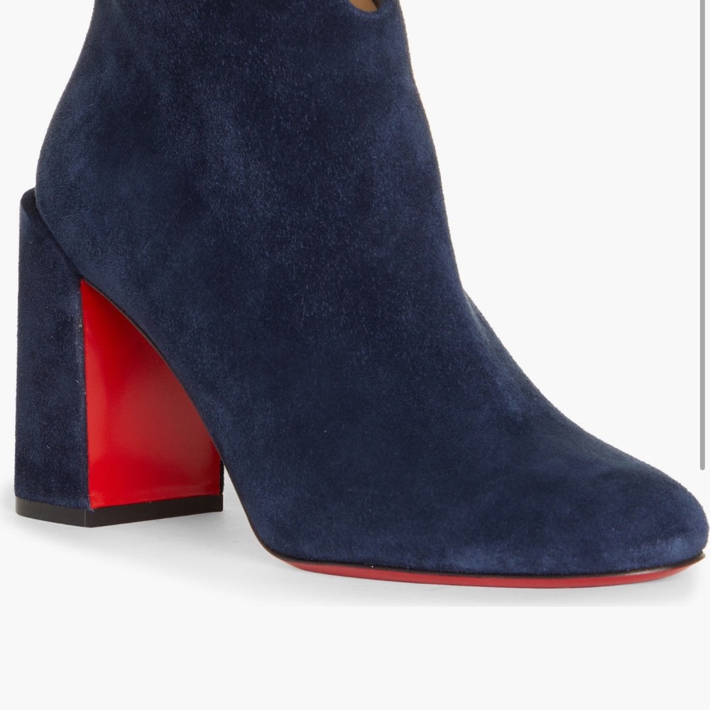 Christian Louboutin Blue and Red Heeled Boots